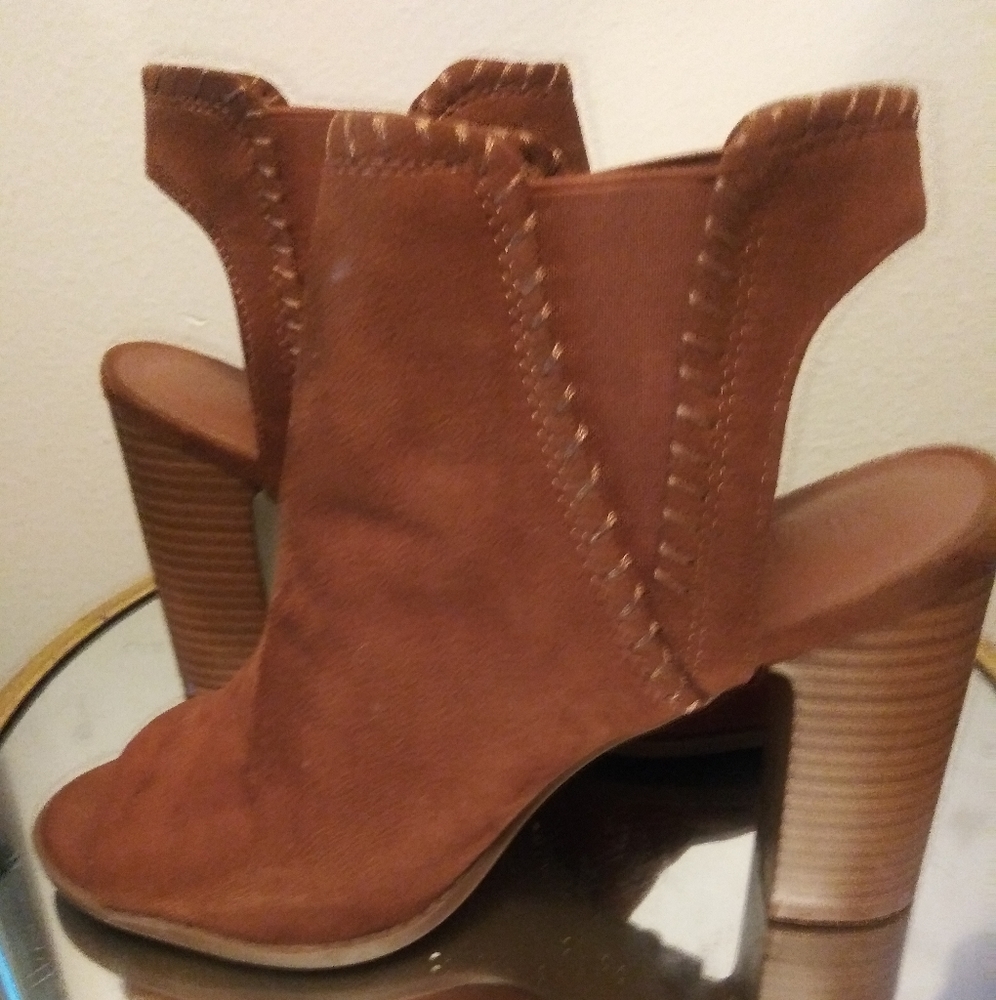 Faux suede booties